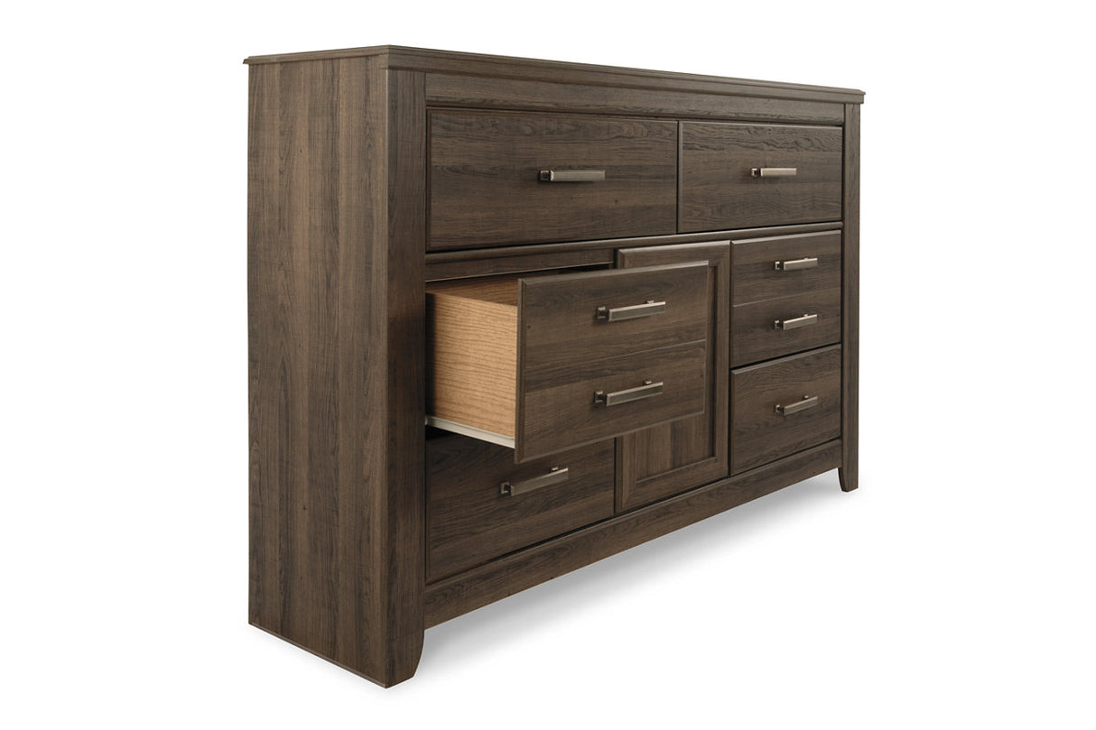 Juararo Dark Brown Dresser and Mirror -  Ashley - Luna Furniture