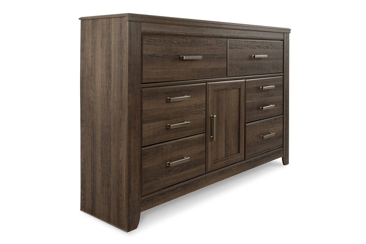 Juararo Dark Brown Dresser and Mirror -  Ashley - Luna Furniture