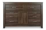 Juararo Dark Brown Dresser and Mirror -  Ashley - Luna Furniture