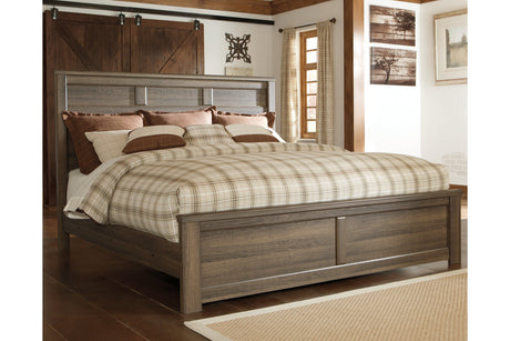 Juararo Dark Brown California King Panel Bed -  Ashley - Luna Furniture