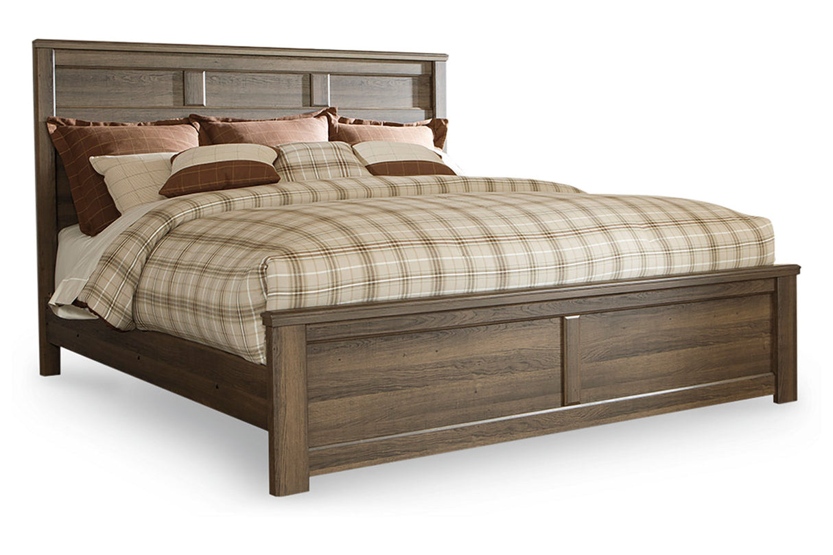 Juararo Dark Brown California King Panel Bed -  Ashley - Luna Furniture