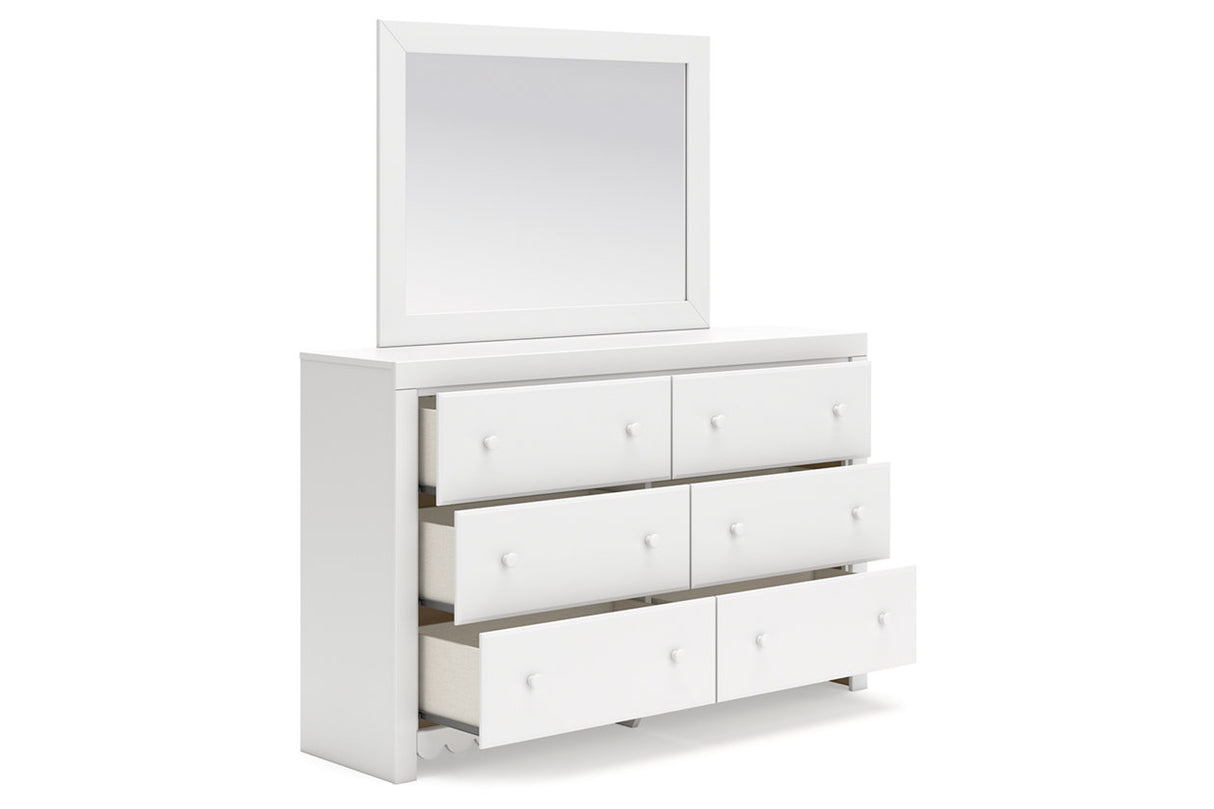 Mollviney White Dresser and Mirror -  Ashley - Luna Furniture