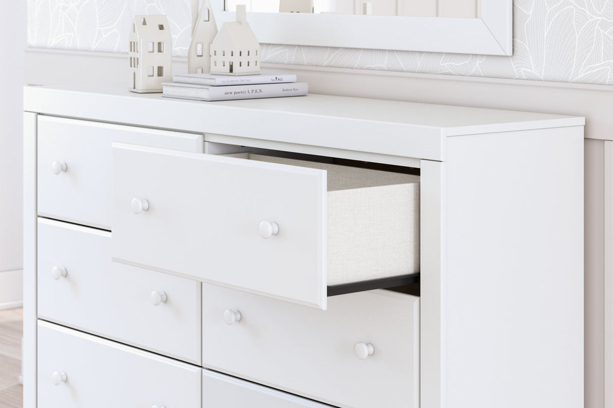 Mollviney White Dresser and Mirror -  Ashley - Luna Furniture