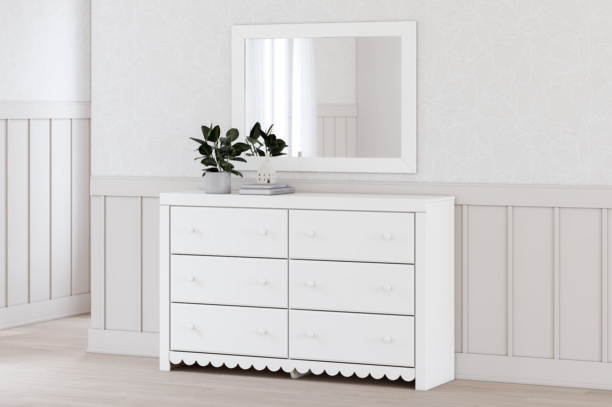 Mollviney White Dresser and Mirror -  Ashley - Luna Furniture