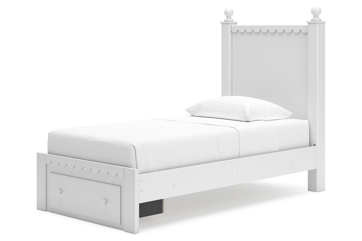 Mollviney White Twin Panel Storage Bed from Ashley - Luna Furniture