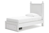 Mollviney White Twin Panel Storage Bed from Ashley - Luna Furniture