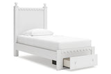 Mollviney White Twin Panel Storage Bed from Ashley - Luna Furniture