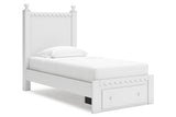 Mollviney White Twin Panel Storage Bed from Ashley - Luna Furniture