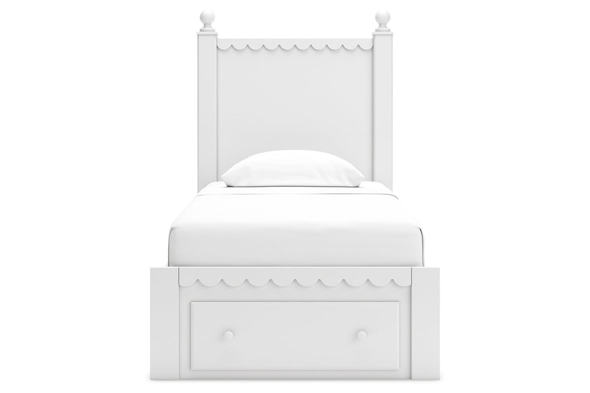 Mollviney White Twin Panel Storage Bed from Ashley - Luna Furniture