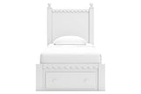 Mollviney White Twin Panel Storage Bed from Ashley - Luna Furniture