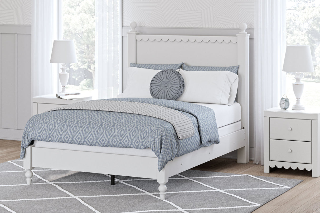 Mollviney White Full Panel Bed -  Ashley - Luna Furniture