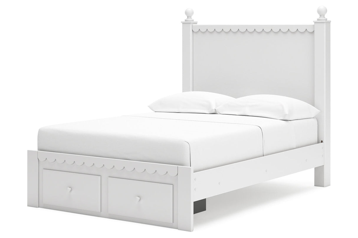 Mollviney White Full Panel Storage Bed -  Ashley - Luna Furniture