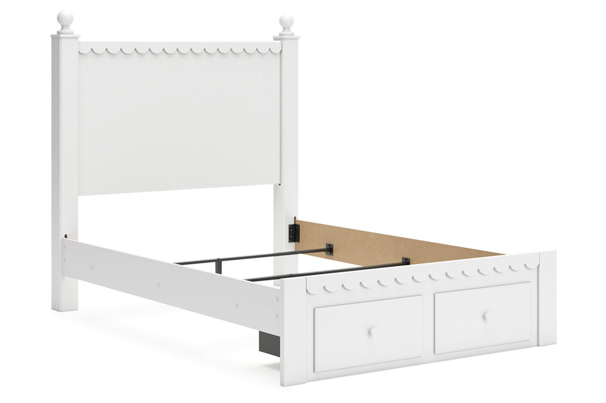 Mollviney White Full Panel Storage Bed -  Ashley - Luna Furniture