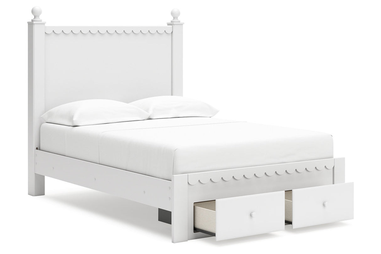 Mollviney White Full Panel Storage Bed -  Ashley - Luna Furniture