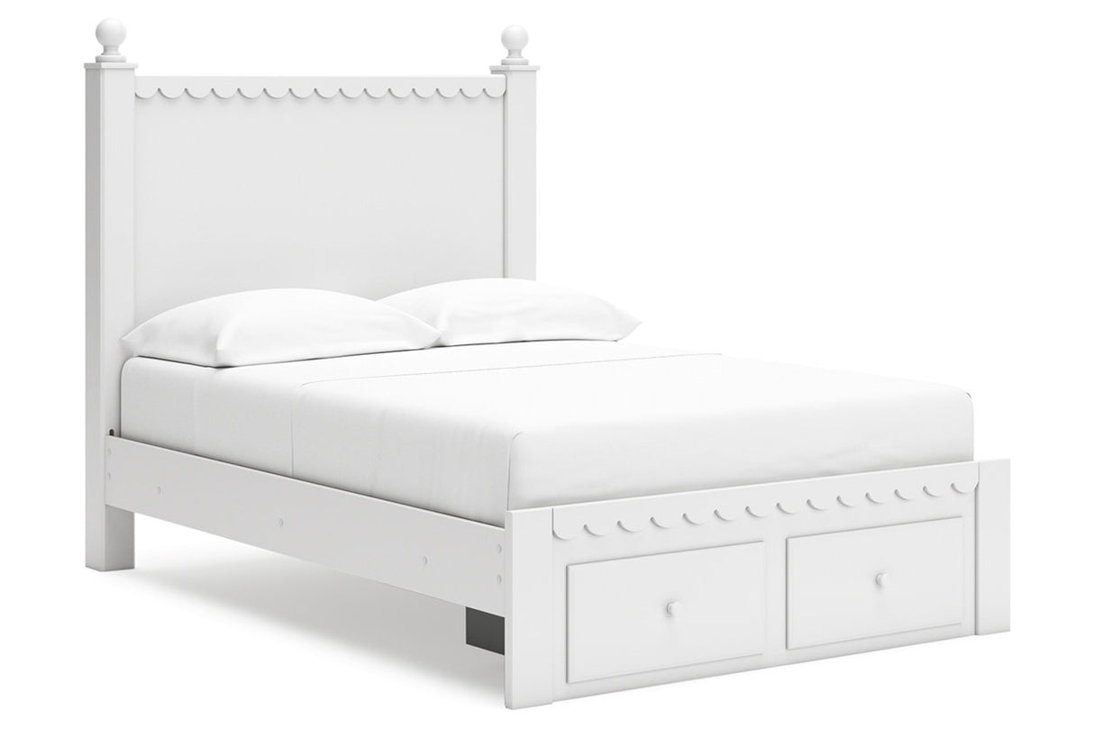 Mollviney White Full Panel Storage Bed -  Ashley - Luna Furniture