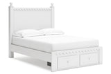 Mollviney White Full Panel Storage Bed -  Ashley - Luna Furniture