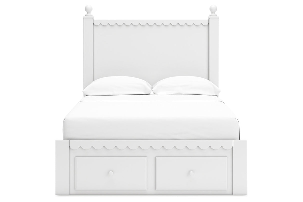 Mollviney White Full Panel Storage Bed -  Ashley - Luna Furniture