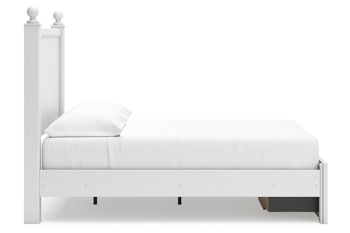 Mollviney White Full Panel Storage Bed -  Ashley - Luna Furniture