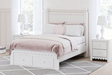 Mollviney White Full Panel Storage Bed -  Ashley - Luna Furniture