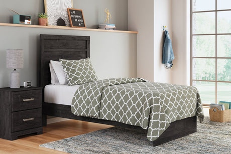 Belachime Charcoal Twin Panel Bed -  Ashley - Luna Furniture