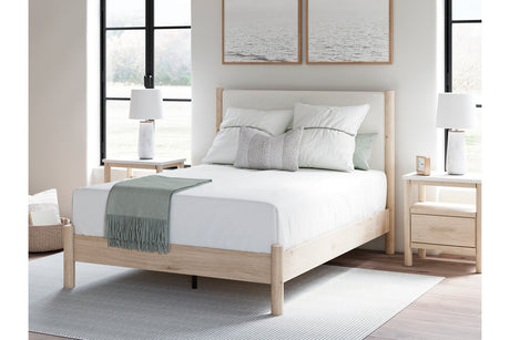 Cadmori Two-tone Queen Upholstered Platform Bed -  Ashley - Luna Furniture