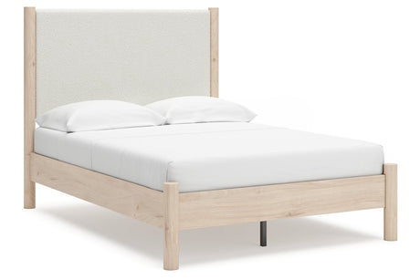 Cadmori Two-tone Full Upholstered Panel Bed -  Ashley - Luna Furniture