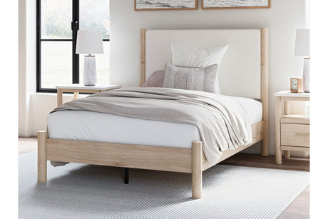 Cadmori Two-tone Full Upholstered Panel Bed -  Ashley - Luna Furniture