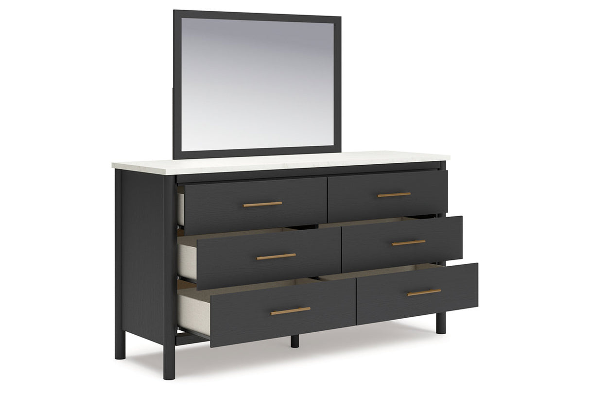 Cadmori Black/White Dresser and Mirror -  Ashley - Luna Furniture