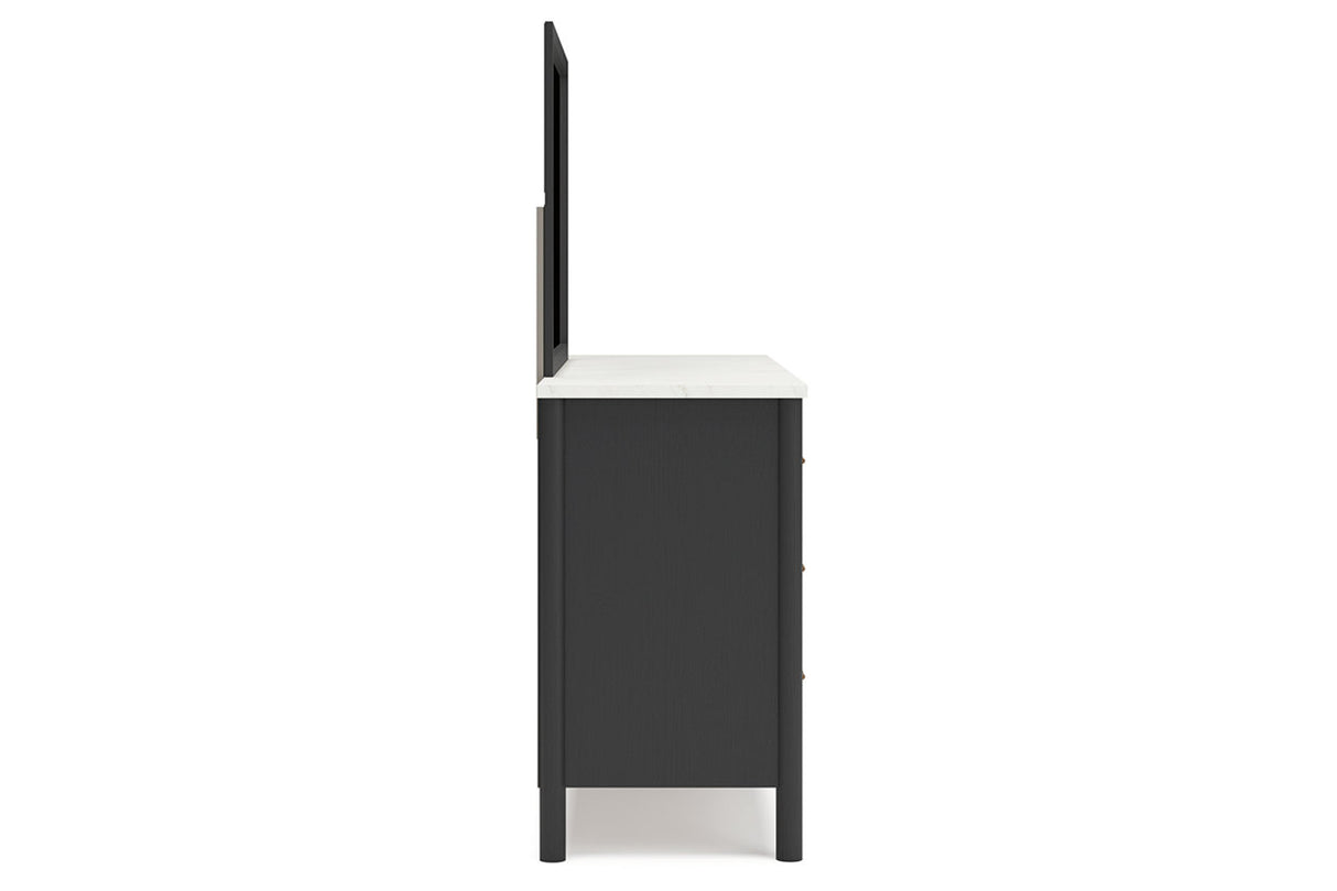 Cadmori Black/White Dresser and Mirror -  Ashley - Luna Furniture