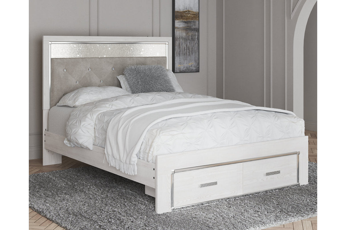 Altyra White Queen Upholstered Storage Bed -  Ashley - Luna Furniture