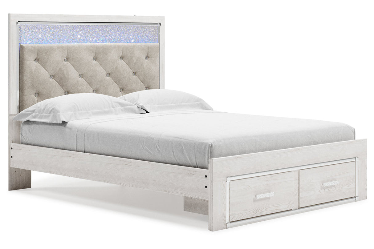 Altyra White Queen Upholstered Storage Platform Bed -  Ashley - Luna Furniture