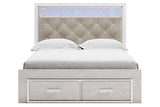 Altyra White Queen Upholstered Storage Platform Bed -  Ashley - Luna Furniture