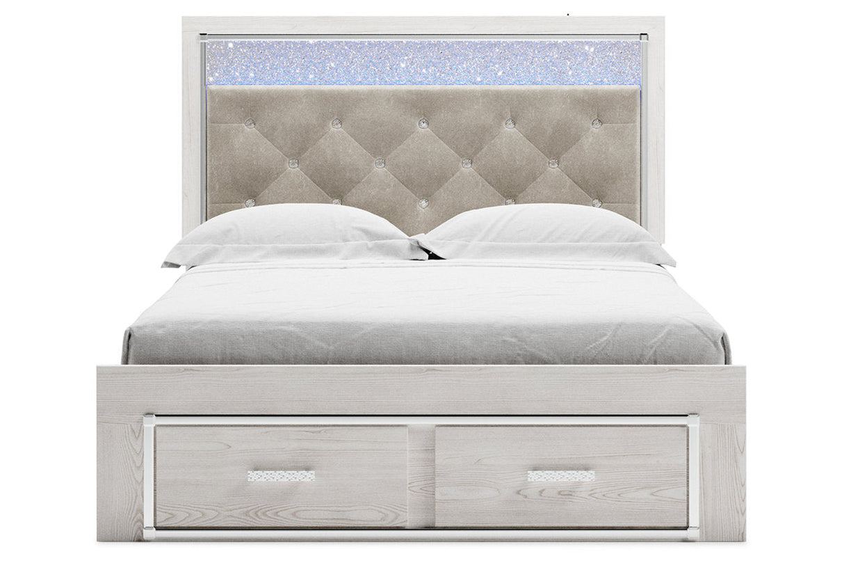 Altyra White Queen Upholstered Storage Bed -  Ashley - Luna Furniture