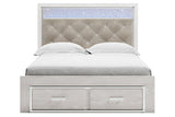 Altyra White Queen Upholstered Storage Bed -  Ashley - Luna Furniture