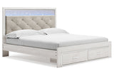 Altyra White King Upholstered Storage Bed -  Ashley - Luna Furniture