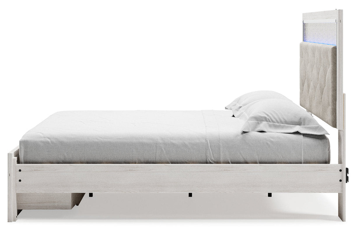 Altyra White King Upholstered Storage Bed -  Ashley - Luna Furniture