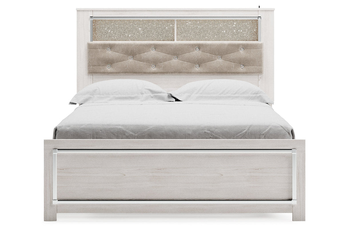 Altyra White Queen Platform Bookcase Bed -  Ashley - Luna Furniture