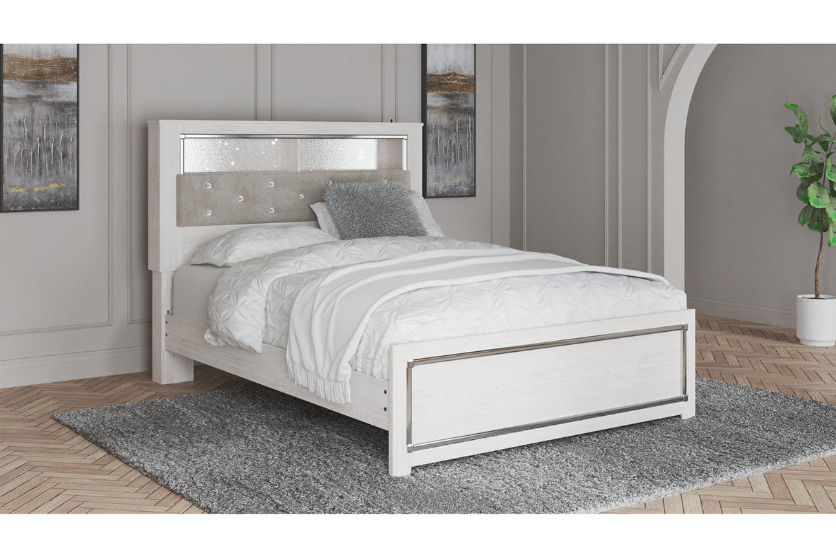 Altyra White Queen Platform Bookcase Bed -  Ashley - Luna Furniture