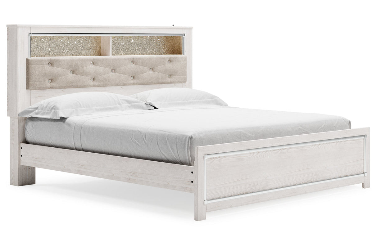 Altyra White King Platform Bookcase Bed -  Ashley - Luna Furniture