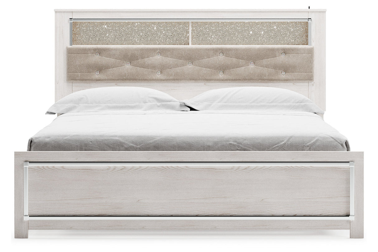 Altyra White King Platform Bookcase Bed -  Ashley - Luna Furniture