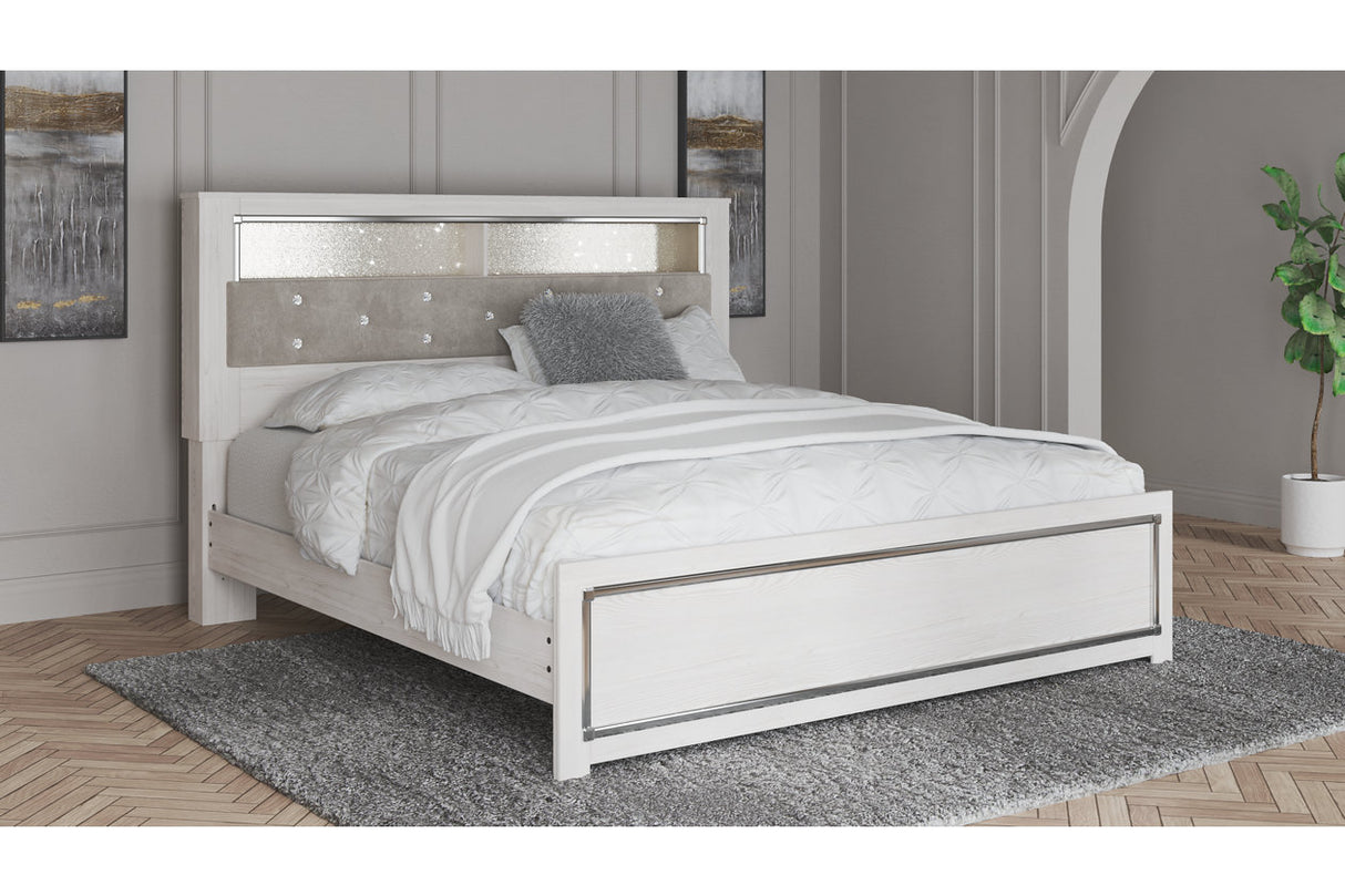 Altyra White King Platform Bookcase Bed -  Ashley - Luna Furniture