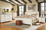 Willowton Whitewash California King Panel Bed -  Ashley - Luna Furniture