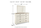 Willowton Whitewash Dresser and Mirror -  Ashley - Luna Furniture