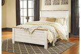 Willowton Whitewash Queen Panel Bed -  Ashley - Luna Furniture