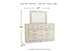 Bellaby Whitewash Dresser and Mirror -  Ashley - Luna Furniture