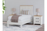 Linnocreek White/Warm Brown Twin Panel Bed from Ashley - Luna Furniture