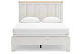 Linnocreek White/Warm Brown Queen Panel Bed from Ashley - Luna Furniture