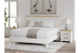 Linnocreek White/Warm Brown King Panel Bed -  Ashley - Luna Furniture