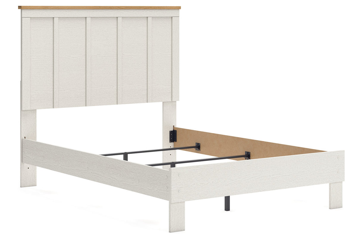 Linnocreek White/Warm Brown Full Panel Bed from Ashley - Luna Furniture