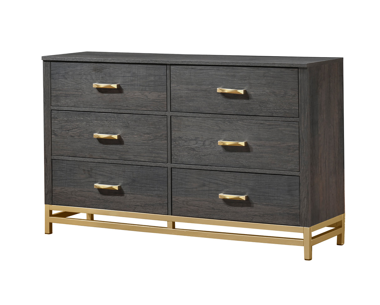 Trevor Brown/Gold Panel Bedroom Set -  Crown Mark - Luna Furniture